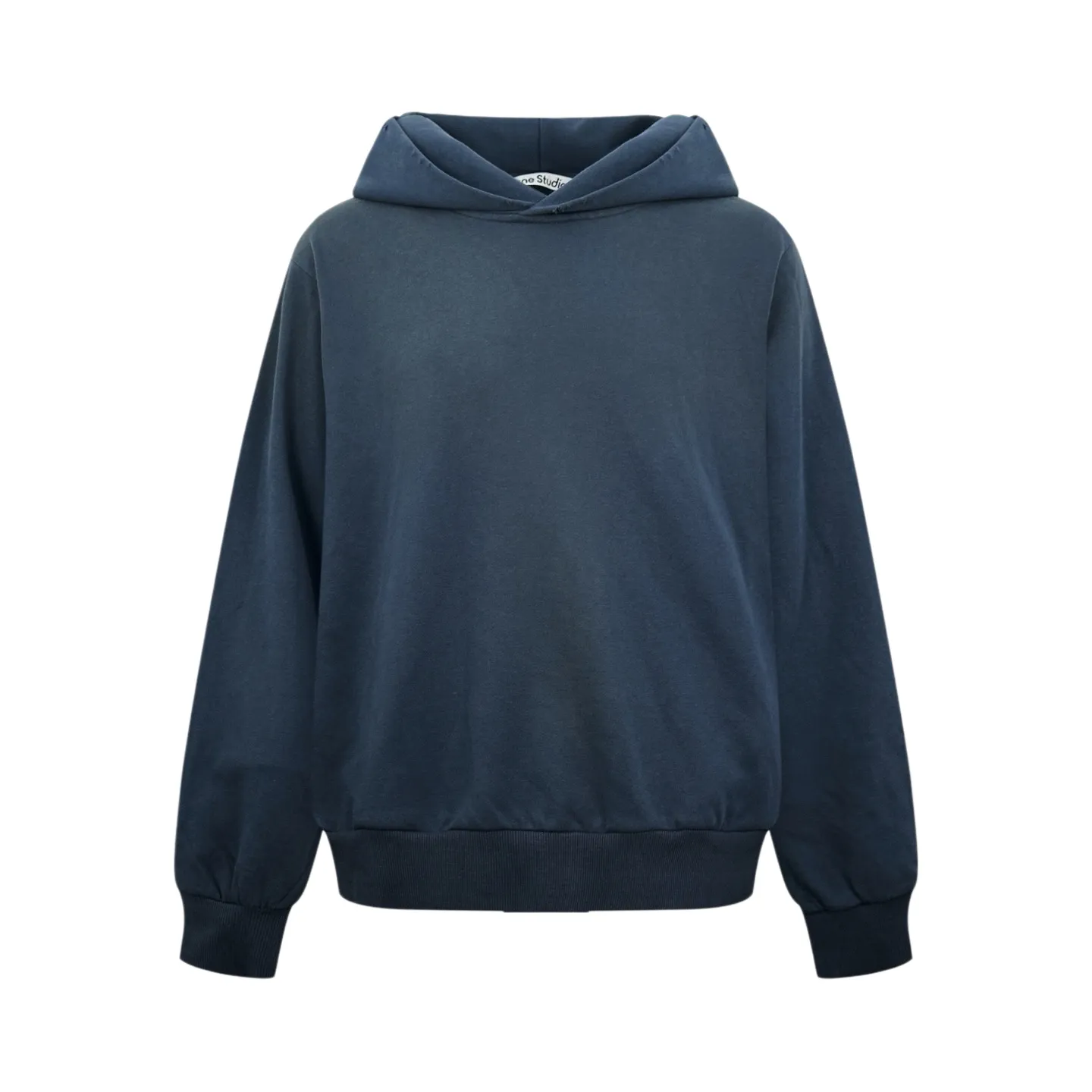 Acne mud-dyed washed frayed distressed hooded sweatshirt (Blue). The fabric is made of customized air-oxygen soft cotton blend. It is soft and delicate, comfortable and skin-friendly. The deep sea fog Blue tone is elegant and restrained. It has a relaxed and noble aura. The loose shoulder silhouette stretches casually. The raw hem outlines the casual lines of Retro. The Acne Studios STOCKHOLM logo on the back is aged and floral. Silent embellishment. The Classic logo is low-key engraved with brand genes. Exquisitely blending street luxury texture and Scandinavian minimalist aesthetics in a relaxed posture, highlighting the high-end aesthetic core of Nordic luxury, using glue printing technology. The chest printing has been modified three times with the film screen. Use glue liquid paint to print the pattern on the fabric. The fabric is baked to fix the printing pattern, and the gradient old-fashioned spray-on process. By spraying dyes of different colors on the surface of the fabric, the clothes can show rich color changes under different lights. To increase the visual layering, many parts of the body are worn and worn by purely manual regular positioning. Manual brushing marks are added to the surface of the clothing to add texture and depth to imitate the texture of natural wear. The fabrics have been fermented and washed to have a better hand feel and texture. It is not easy to deform, shrink or fade, and maintains long-term beauty. Size:S-M-L-XL